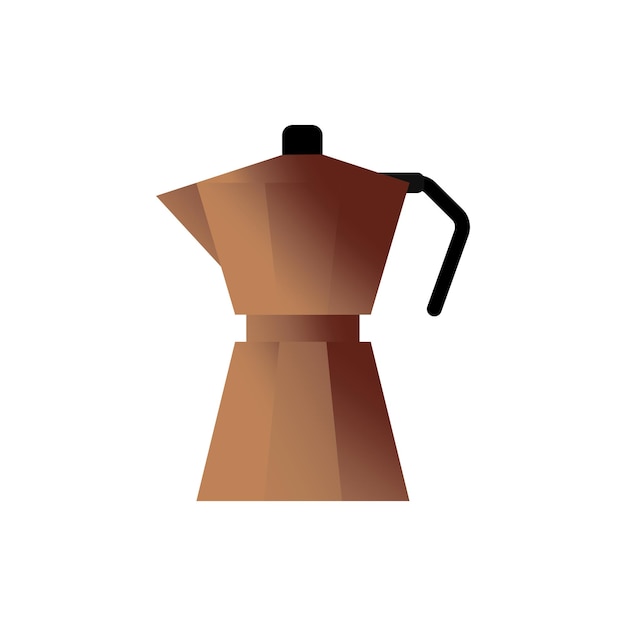 Retro italian coffee maker illustration vector EPS 10 Geyser moka colored icon Coffee house