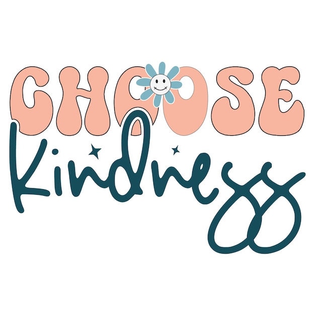 Vector retro kindness svg t shirt design template