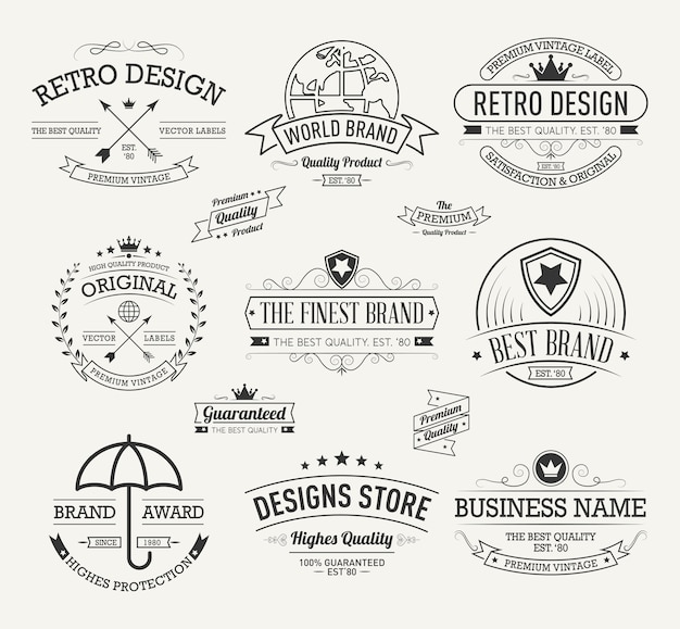 Retro labels design concept