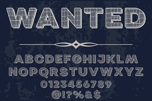 retro lettering label design wanted