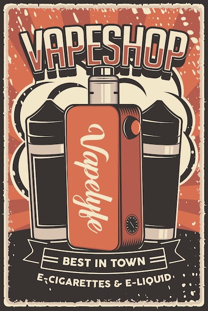 Retro Liquid and Vape Mod Poster Sign