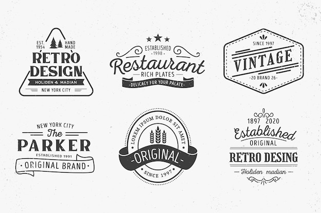 Retro logo collection template theme