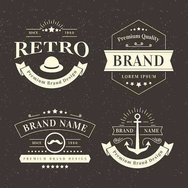 Retro logo collection template theme