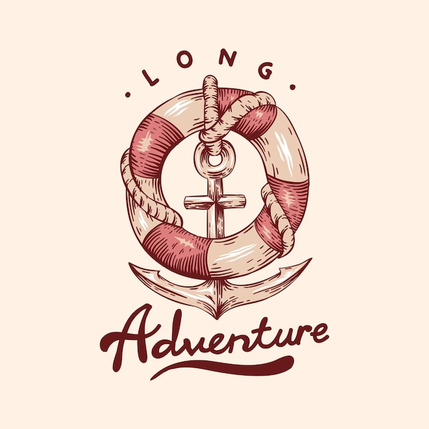 Retro Logo Design Of Anchor And Ship Vector