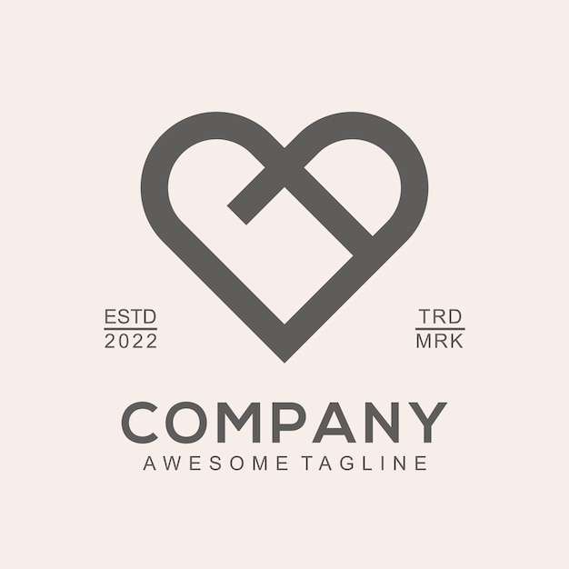 Retro logo love template vector