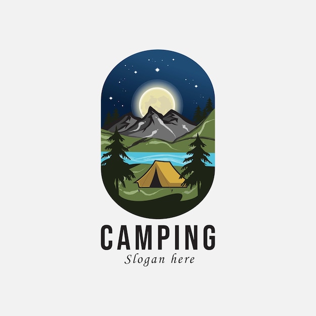 Retro logo outdoor camping and adventure.