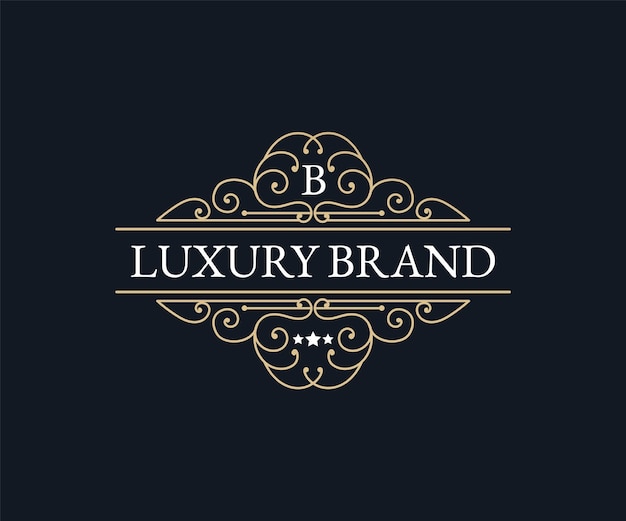 Retro luxury Victorian calligraphic emblem heraldic logo template with decorative ornamental frame