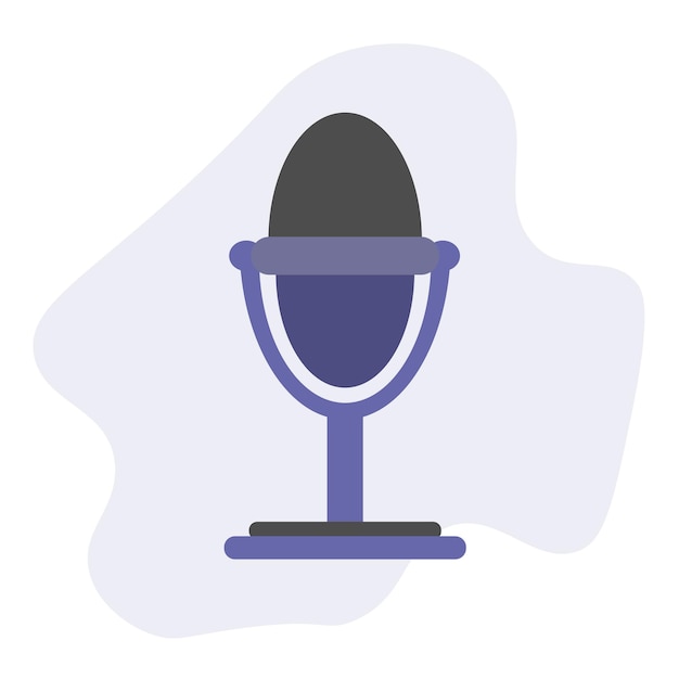 Retro microphone icon. concept of podcast, voice recording, translation. minimal design.