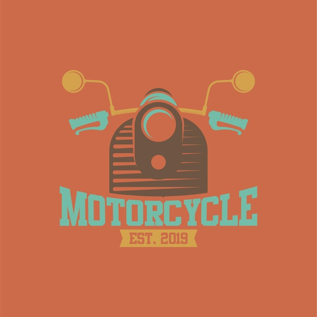 Retro motorcycle logo design concept