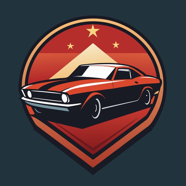 Retro Muscle Car Logo Sticker