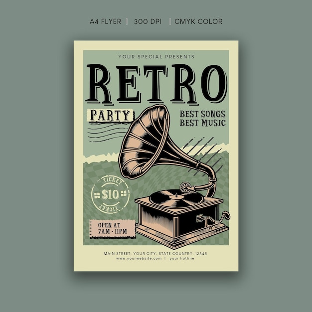 Vector retro music flyer