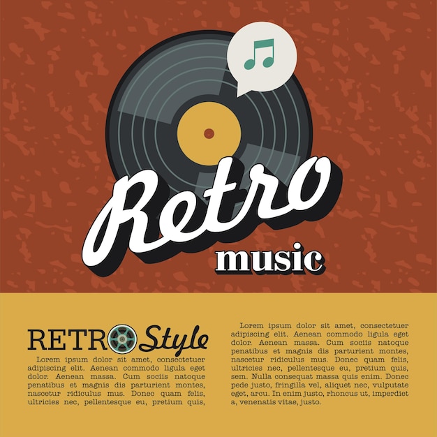 Vector retro music. vector poster. the vinyl record.