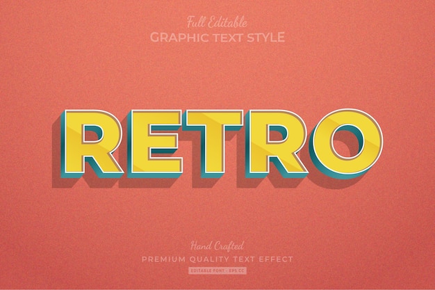 Retro Old Stripped Editable Text Effect