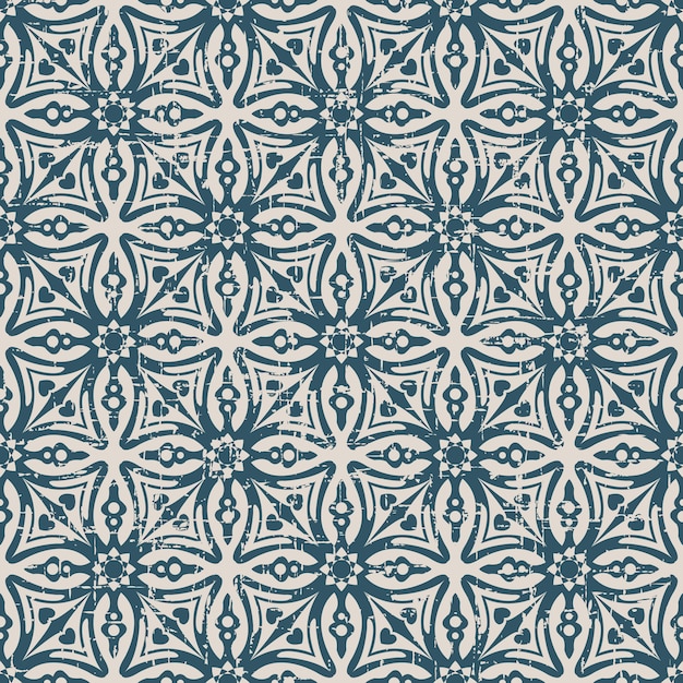 retro pattern with cross geometry star flower