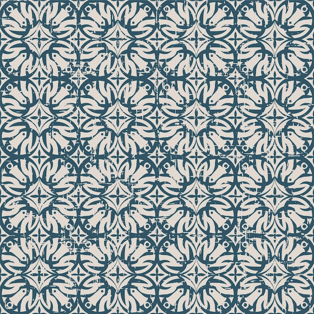 retro pattern with cross round flower