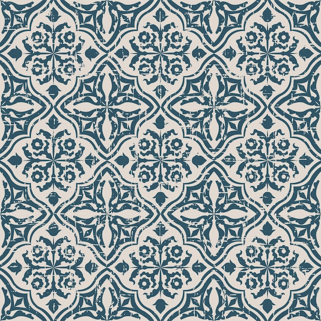 retro pattern with flower leaf vine cross