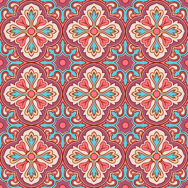 Vector retro pattern with flowers