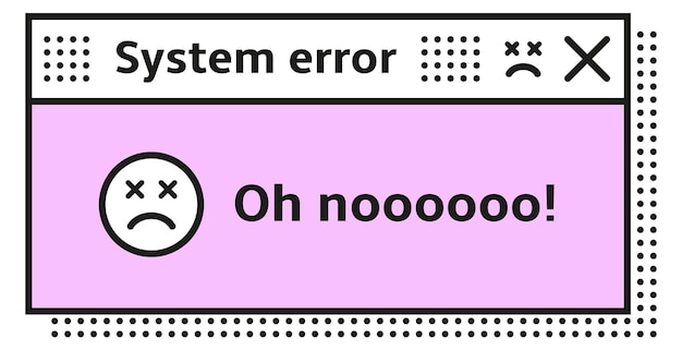 Retro pc interface window System erroe message
