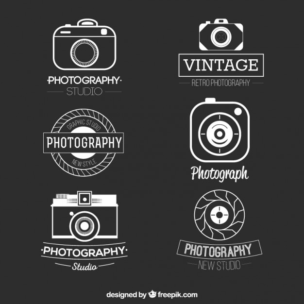 Retro photography logos pack