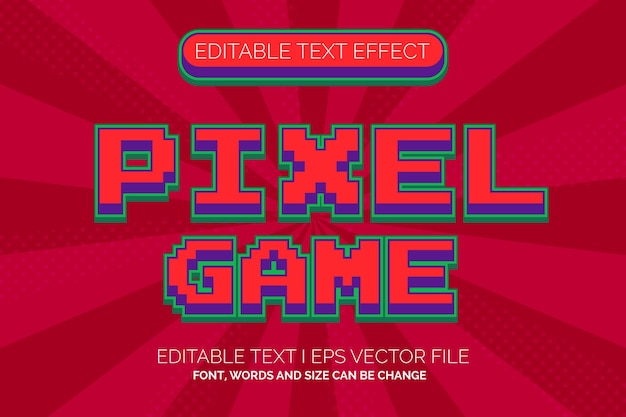 Retro pixel game text style effect