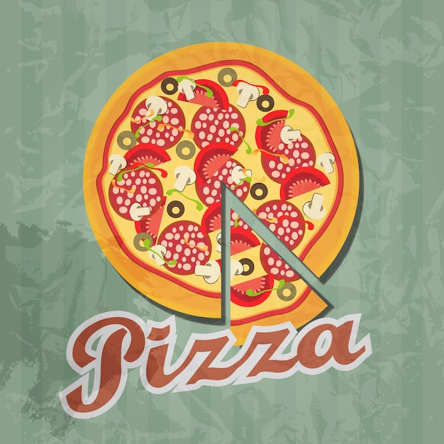 Retro pizza background. Vector illustration