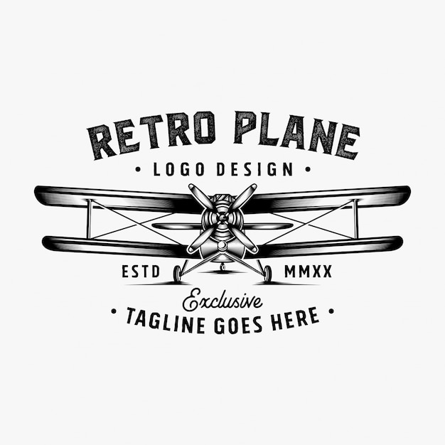 Retro plane logo design inspiration