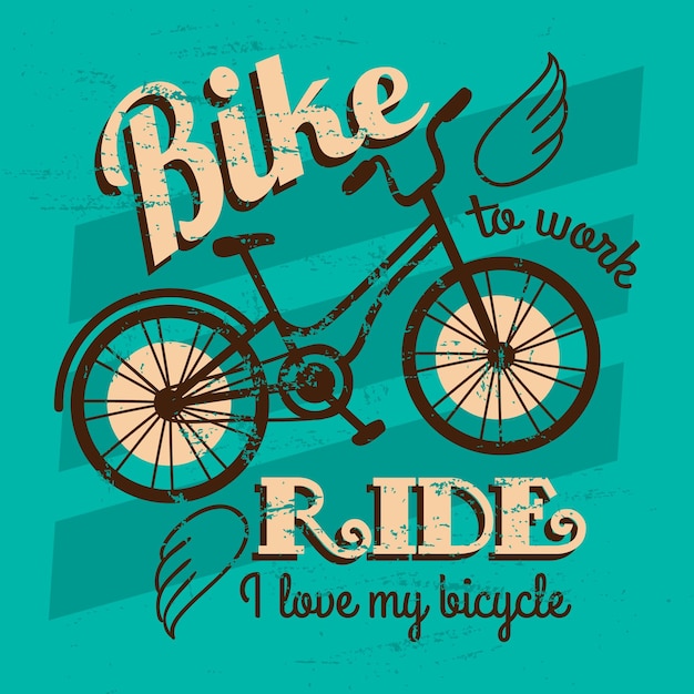 Retro poster biking as a lifestyle Old style typography