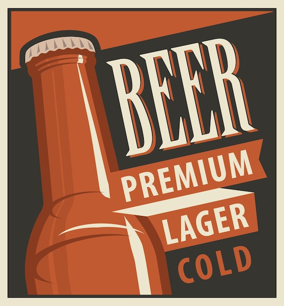 retro poster with beer bottle