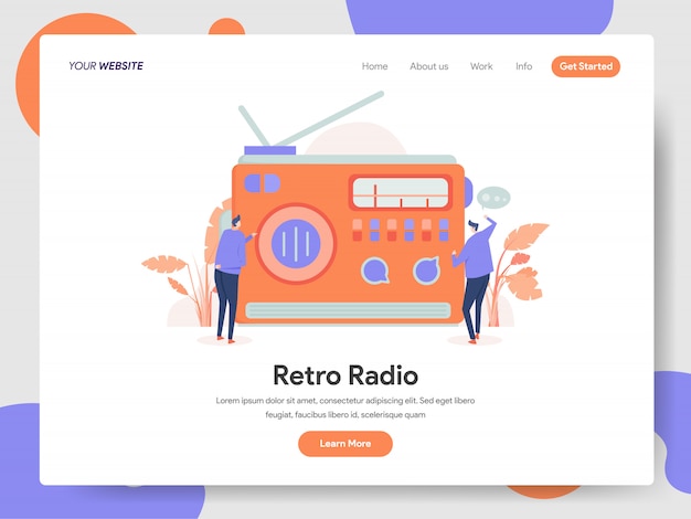 Retro Radio banner of landing page