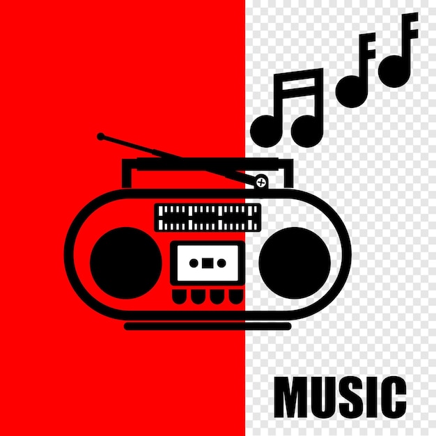 retro radio cassette player, icon vector