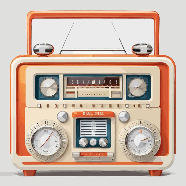 Retro radio frame vector