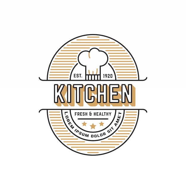 Retro restaurant logo template