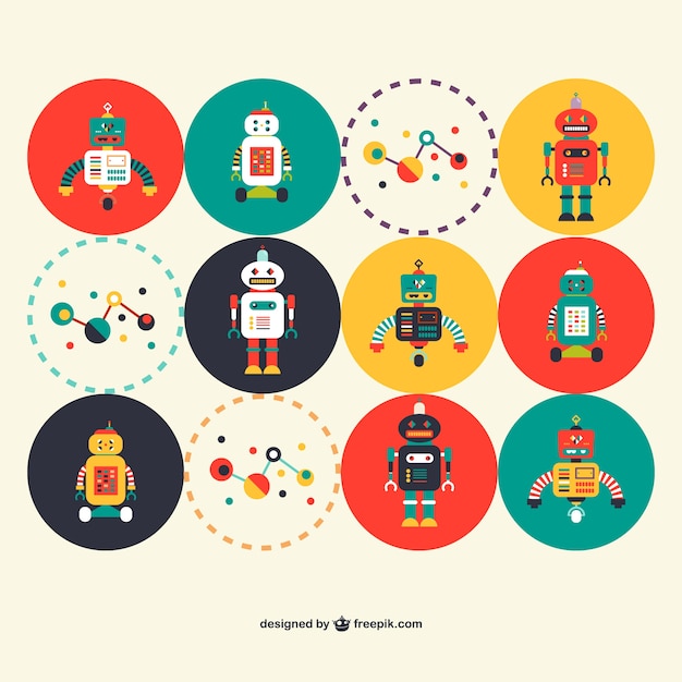 Retro robots science set