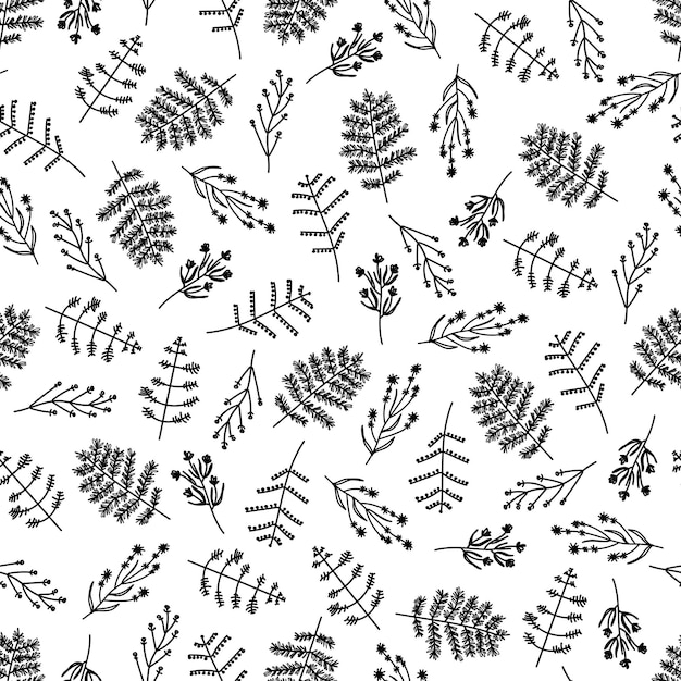 Retro rustic seamless pattern with seamless pattern rustic plants for wallpaper design.