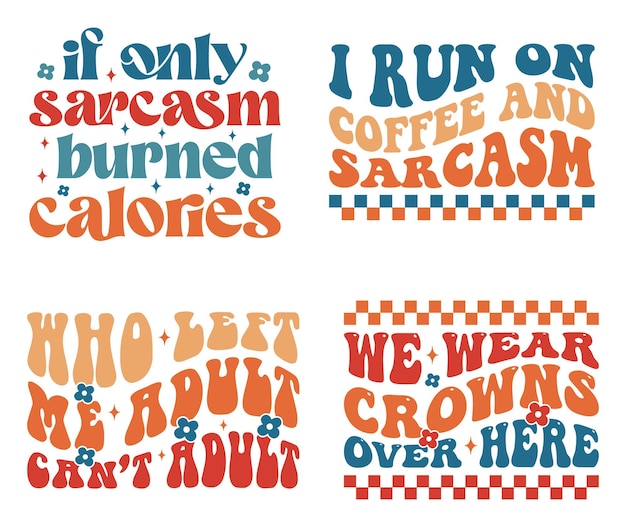 Vector retro sarcastic svg design and sarcastic svg design bundle