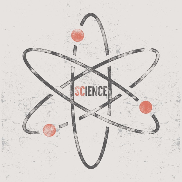 Retro science design with molecule structure