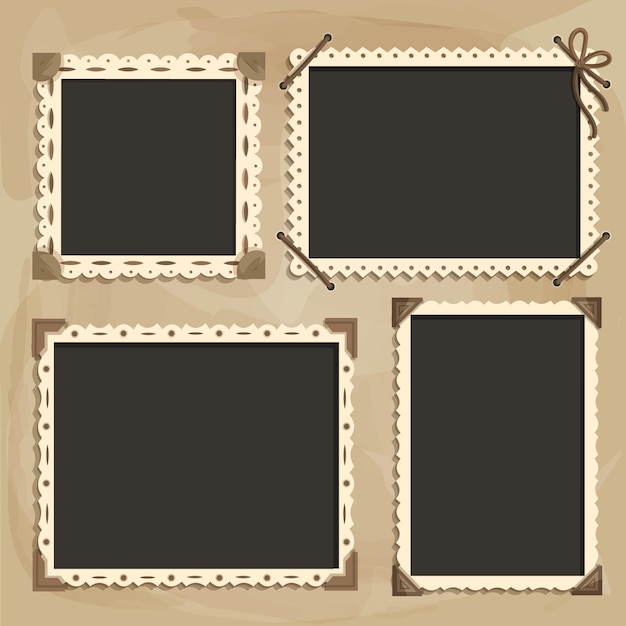 Retro scrapbook frames copy space