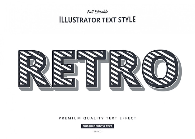 Retro Stripped 3d Text Style Effect