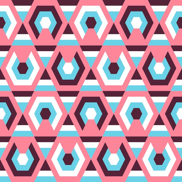 Retro style abstract geometric colored seamless pattern.