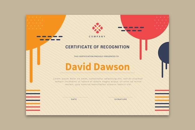 Retro style design certificate template