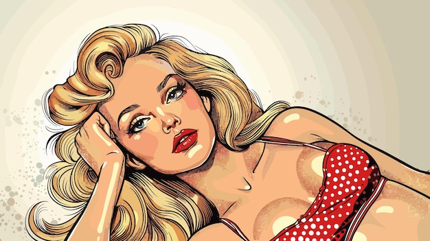 retro style pop art and vintage advertising Sexy blonde woman