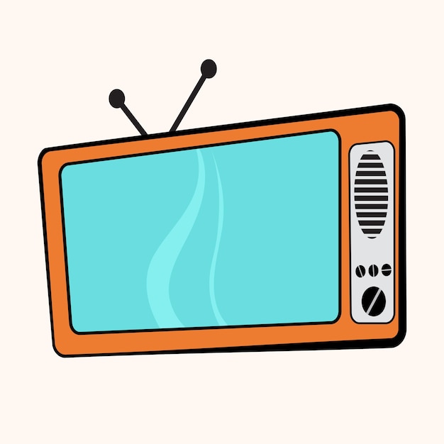 Retro-styled vector illustration graphic of a television set