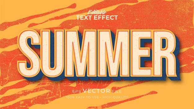 retro summer text in grunge style theme