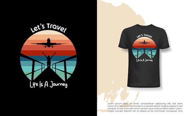 retro sun traveling t shirt template