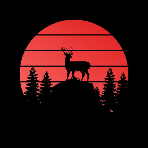 Retro sunset retro vintage tshirt design