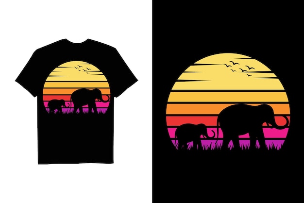 retro sunset vintage tshirt design