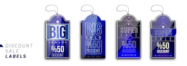 Retro Super Sale Shopping Label Ticket Banner template