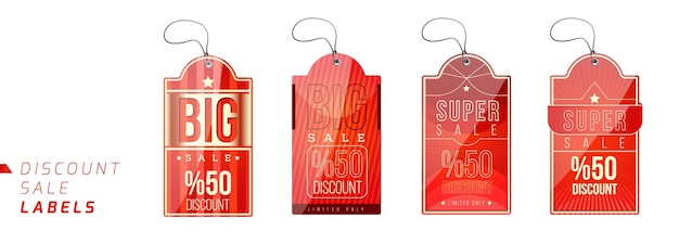 Retro Super Sale Shopping Label Ticket Banner template