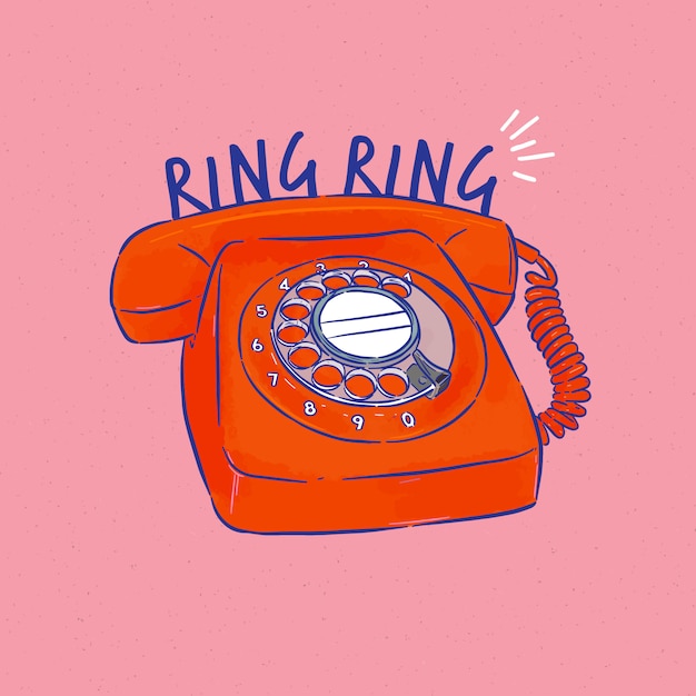 Retro telephone illustration