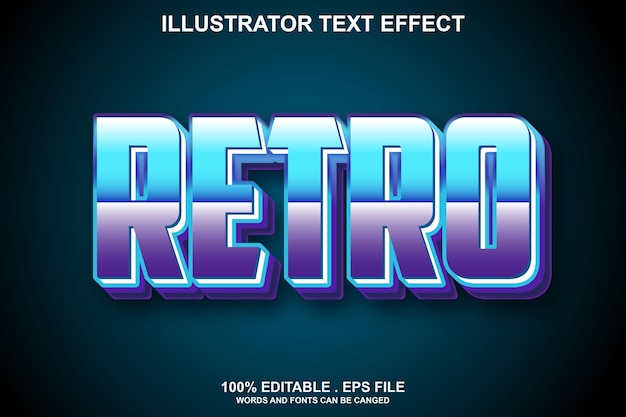 retro text effect editable